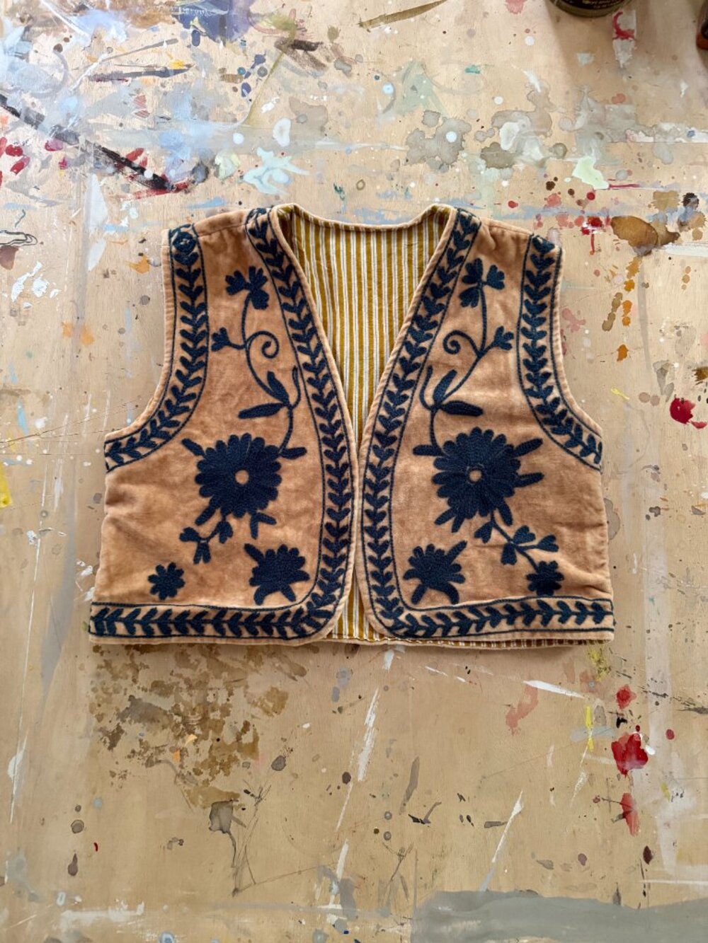 Beautiful Handmade Embroidered Velvet Indian Vest